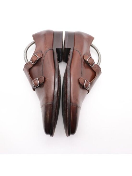 Suitsupply Double Monk Strap Shoes Men\'s Size 8.5 Dark Brown Leather Italy main image 6